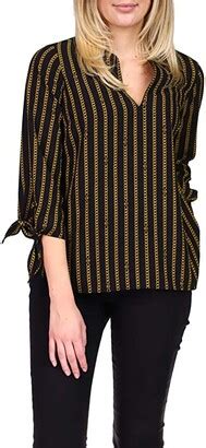 michael kors blouse chain|michael kors striped top.